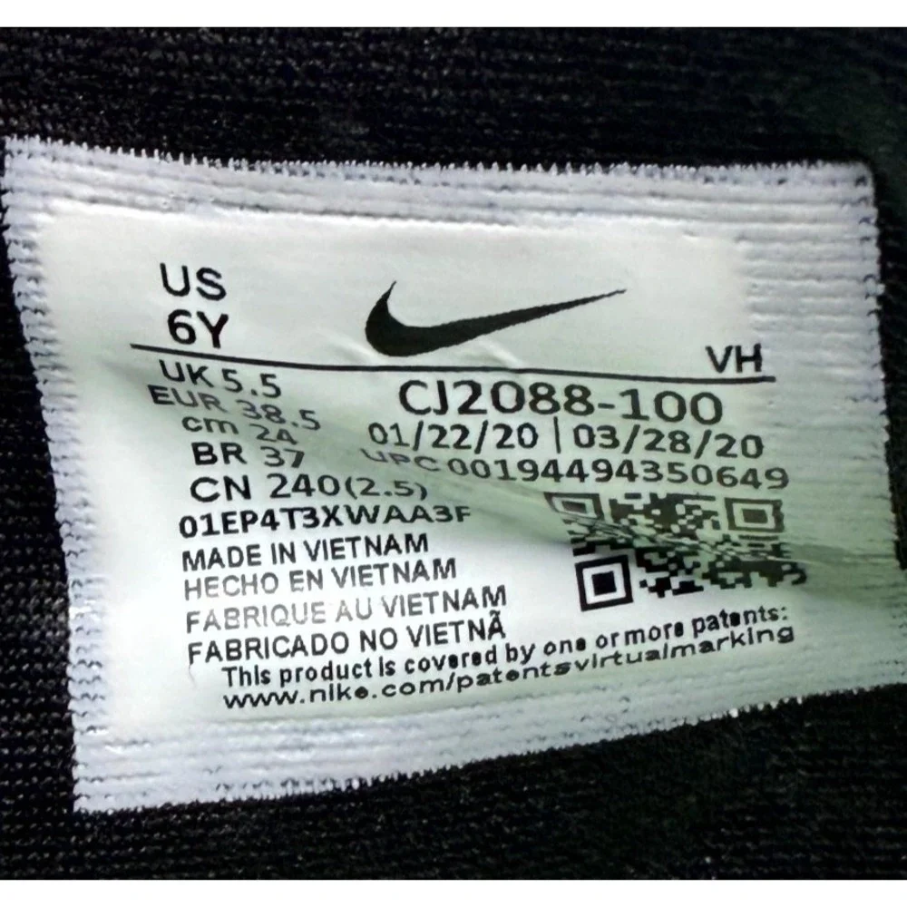 Nike Air Zoom Speed CJ2088-100‎ Youth 6 Sneakers White Hyper Jade Running Shoes